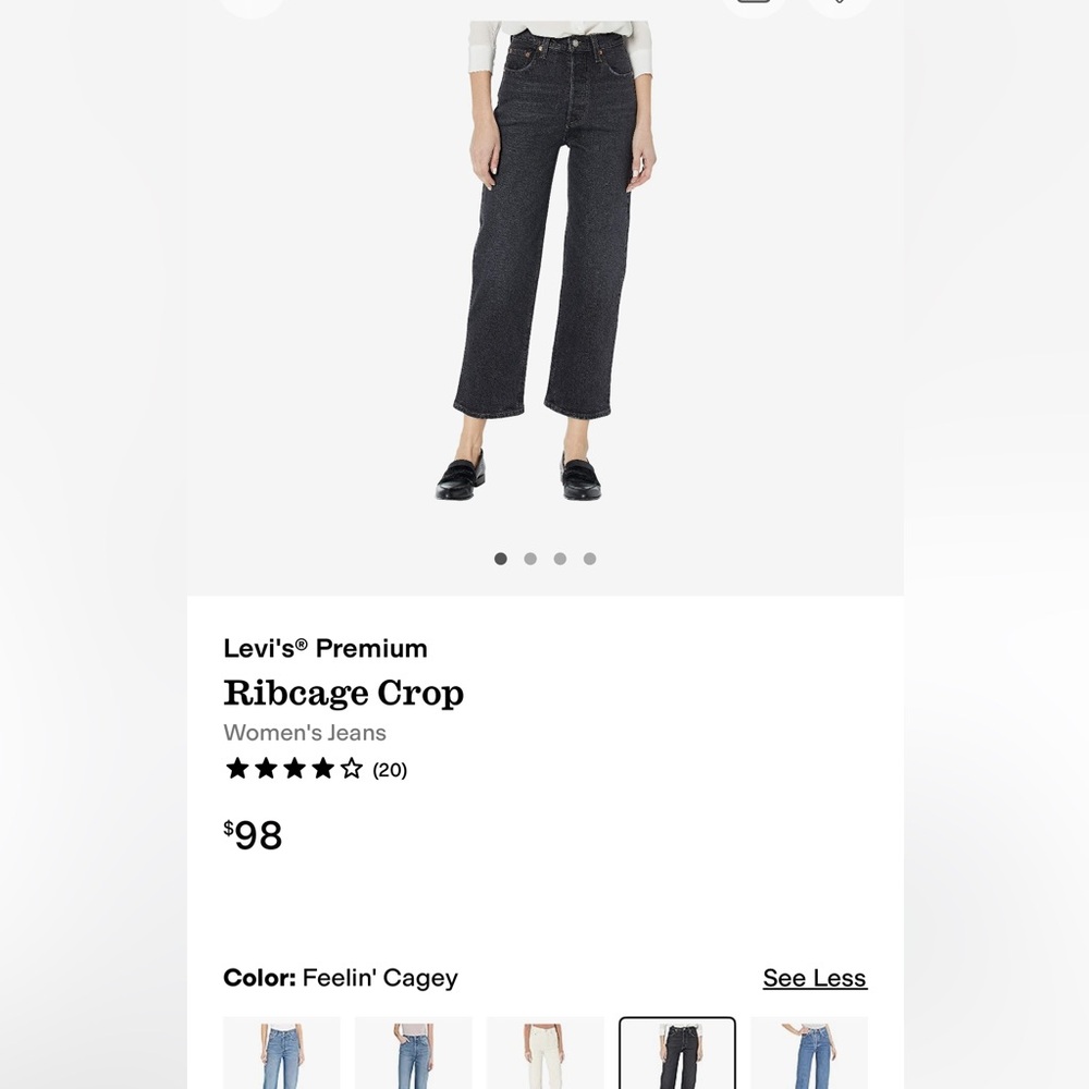 Levi's Black Ribcage Crop Women's Jeans